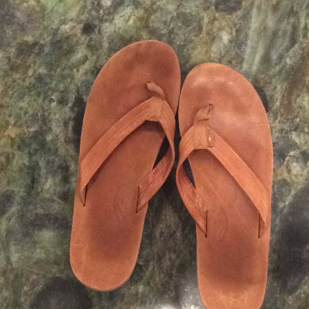 Rainbow flip flops Like New